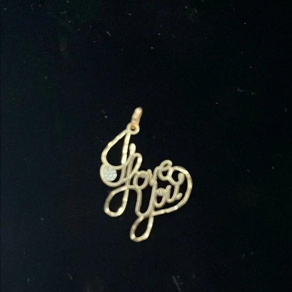 14k Gold 'I Love You' Pendant - Picture 1 of 2